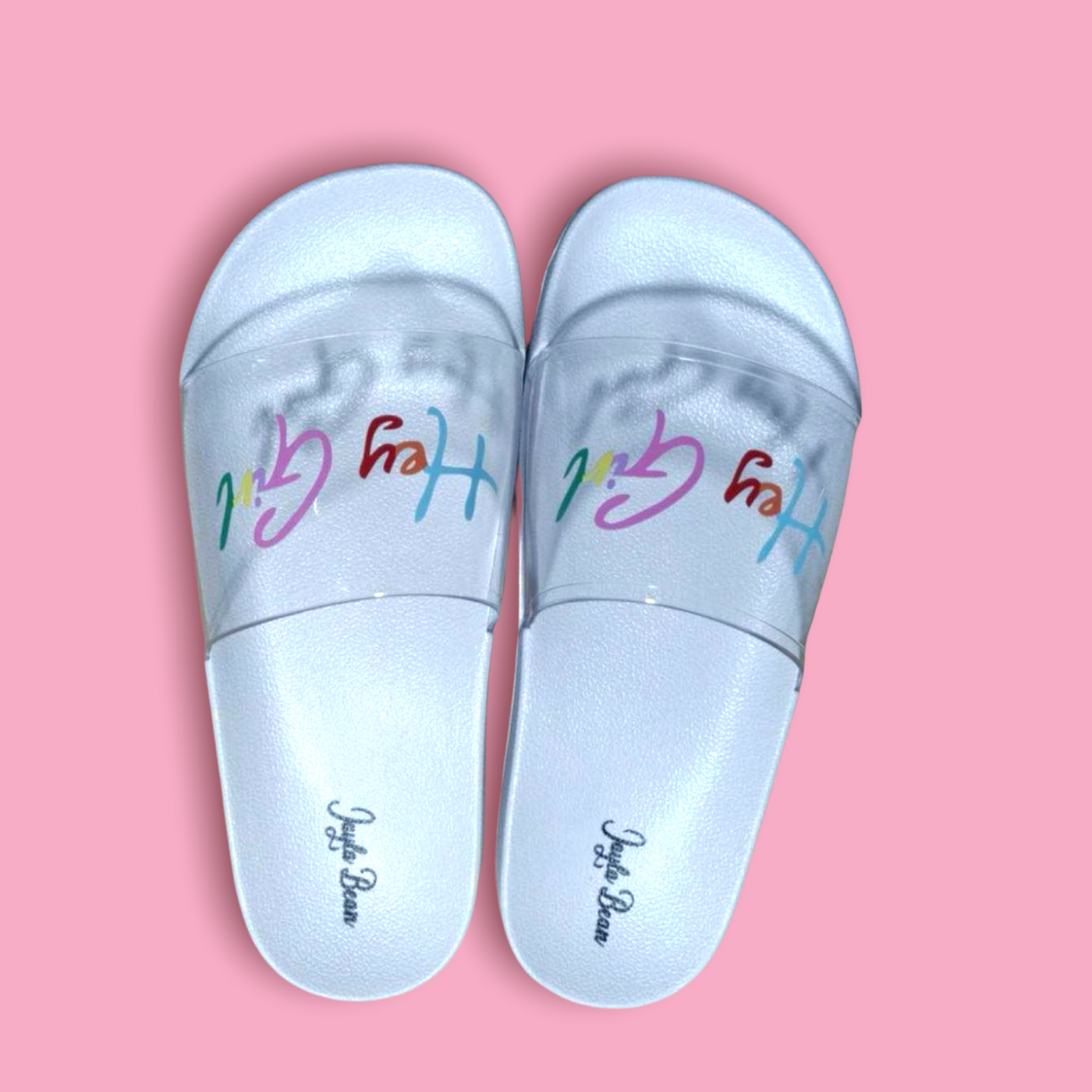 Jayla Bean “Hey Girl” Transparent Slides