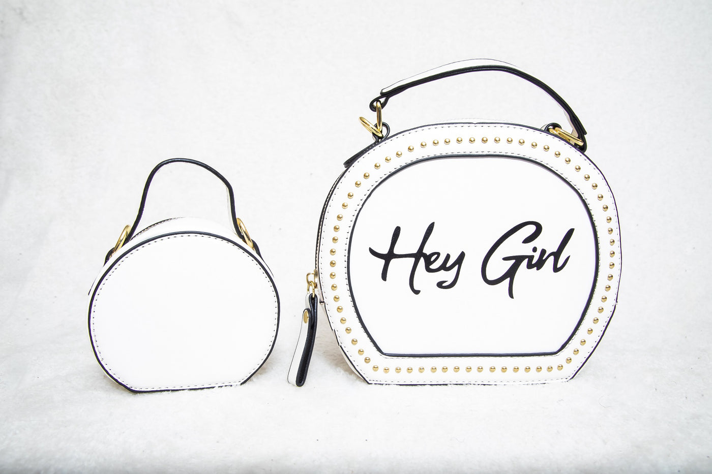 Classic White and Gold Mommy and Me HandBag Set